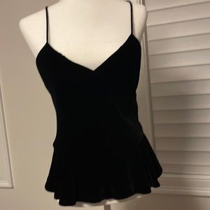 Ralph Lauren black velvet peplum top